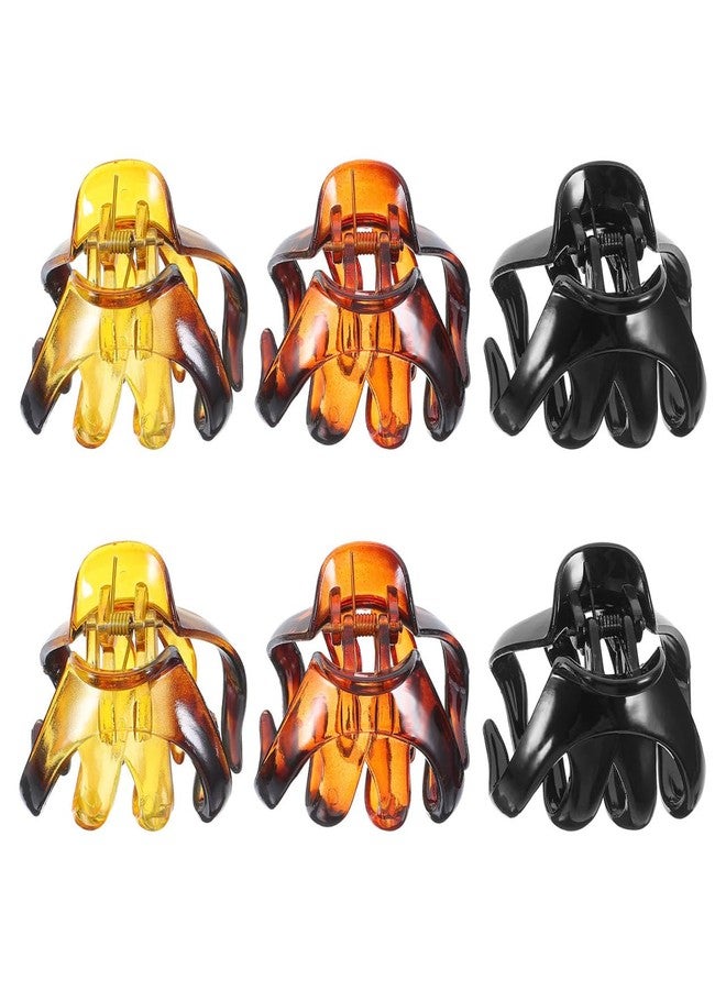 بارتي كينج دوم مجموعة بارتي كينغدوم من 6 قطع من مشابك الشعر على شكل أخطبوط للنساء، مصنوعة من البلاستيك المسنن، لتثبيت ذيل الحصان، بألوان الأسود اللامع والأخضر بنقشة السلحفاة والأحمر بنقشة حيوانية، مع قبضة مانعة للانزلاق. - Image 1